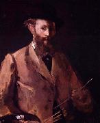 Edouard Manet Self portrait with palette oil on canvas